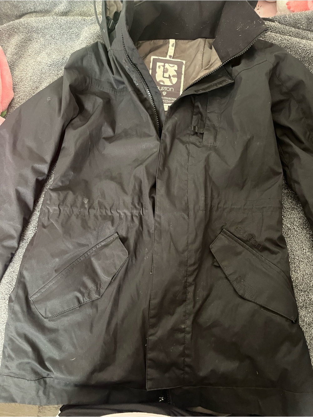 Burton Black Waterproof Raincoat with Hood